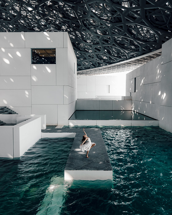 Inside Abu Dhabi Louvre museum by Dancing the Earth