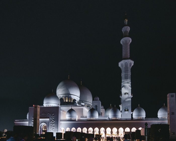 Abu Dhabi Sheikh Zayed grand mosque side view by Dancing the Earth