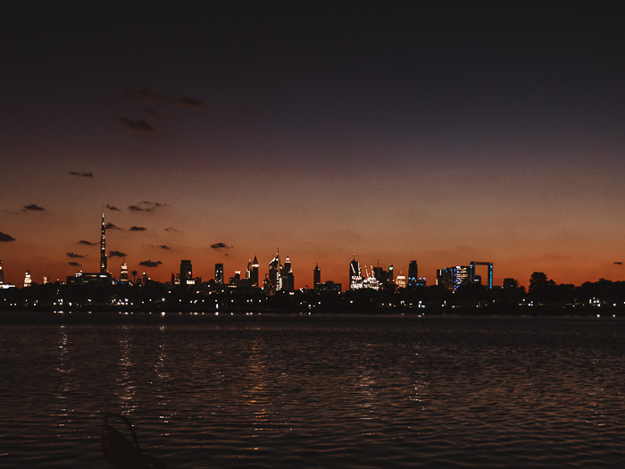 View over Dubai's skyline from the QD's