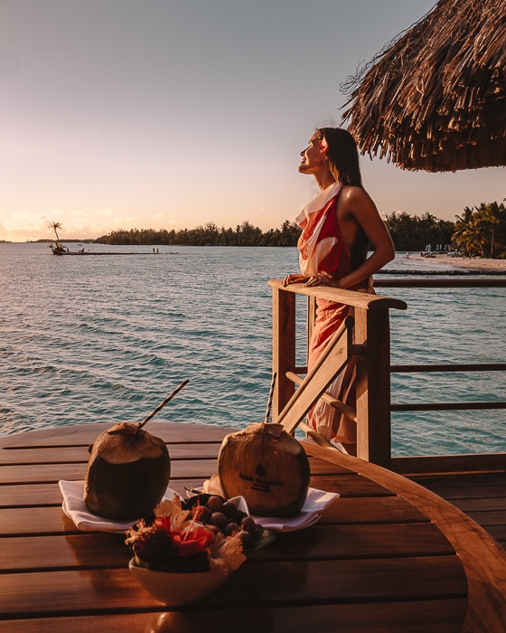 Four Seasons Bora Bora sunset from the deck by Dancing the Earth