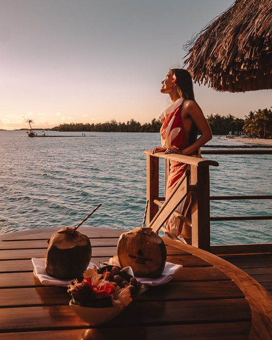Four Seasons Bora Bora sunset from the deck by Dancing the Earth