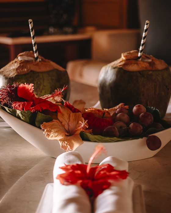Four Seasons Bora Bora welcome set by Dancing the Earth