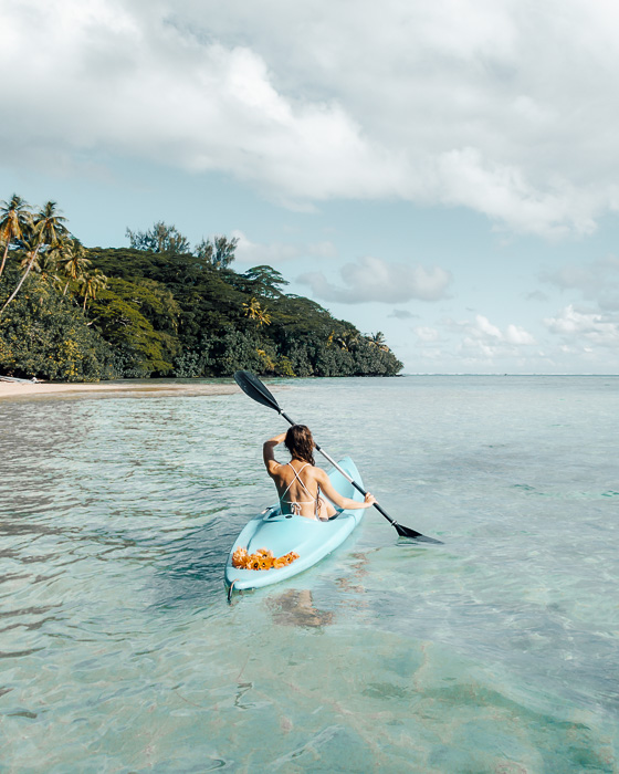 French Polynesia travel guide kayaking in Huahine lagoon by Dancing the Earth