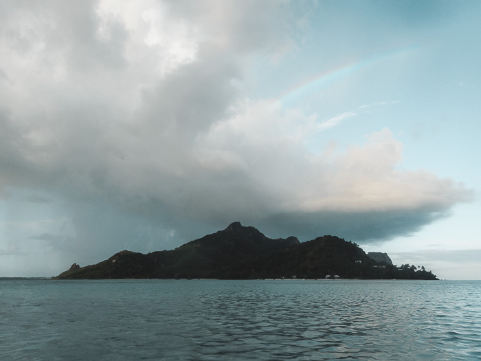 French Polynesia travel guide rainbow over Maupiti island by Dancing the Earth
