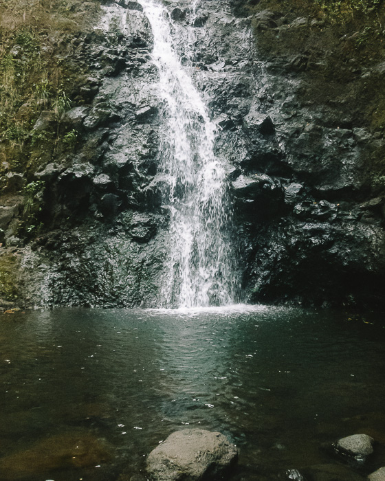 Haamaremare Rahi falls from the Faarumai waterfalls in Tahiti by Dancing the Earth