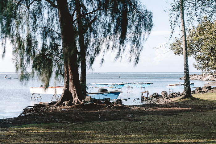 Fishing boats in Pointe Vénus by Dancing the Earth