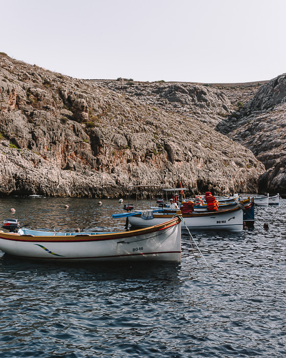 Blue Grotto boats by Dancing the Earth