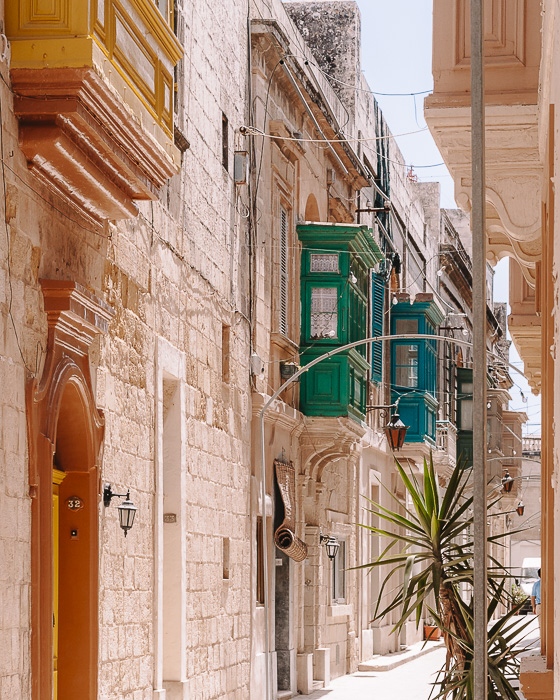 Street with balconies of Ir-Rabat Malta by Dancing the Earth
