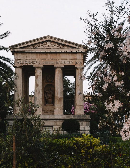 Valletta Upper Barrakka gardens temple by Dancing the Earth