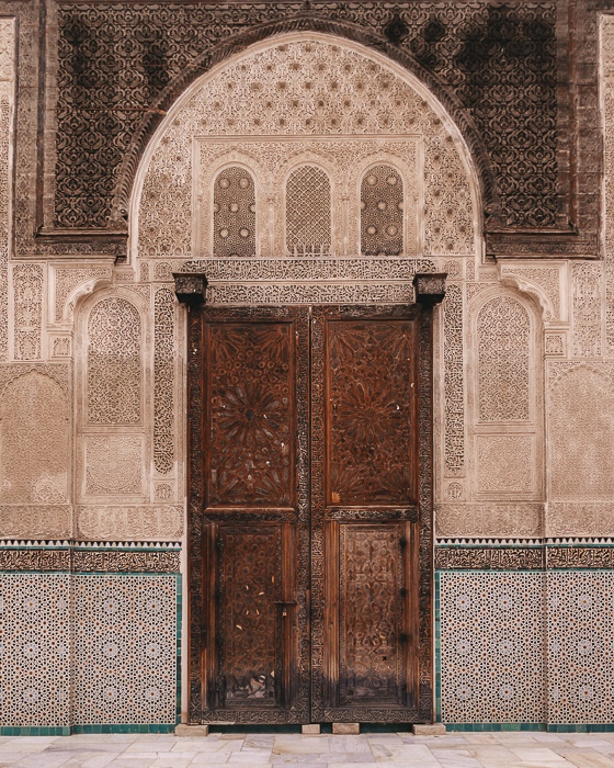 Door of Bou Inania Medersa in Fes by Dancing the Earth