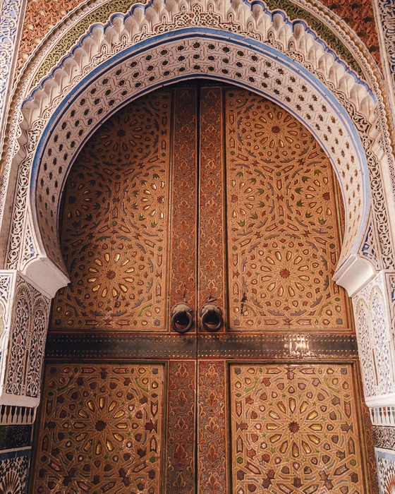 Fez medina door of a mosque by Dancing the Earth