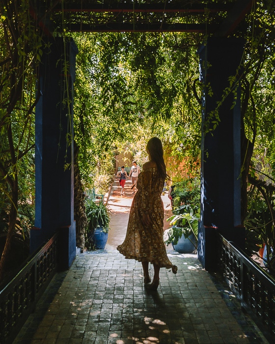 Morocco travel guide Marrakesh Jardin Majorelle arbour by Dancing the Earth