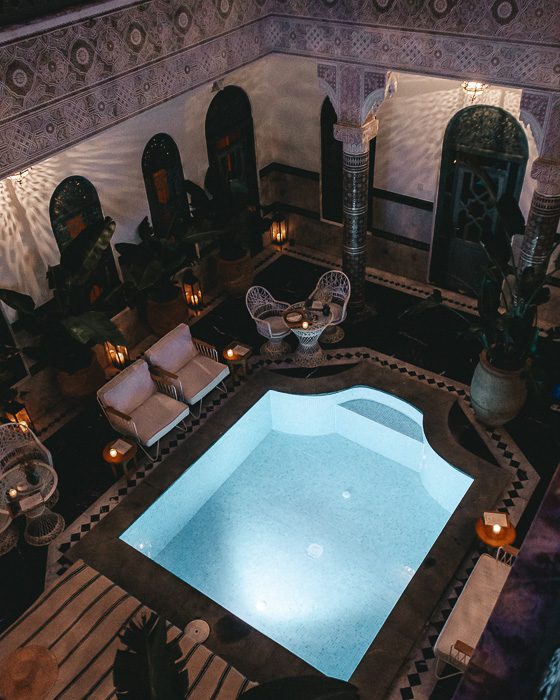 Riad Ksar Kasbah in Marrakesh by night by Dancing the Earth