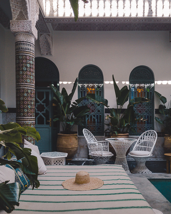 Morocco travel guide Marrakesh Ksar Kasbah riad sofa by Dancing the Earth