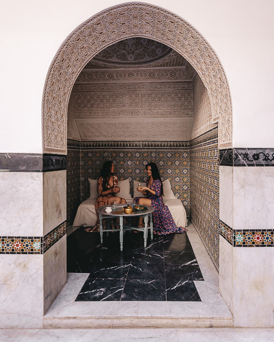 Morocco travel guide Marrakesh Ksar Kasbah riad tea room by Dancing the Earth