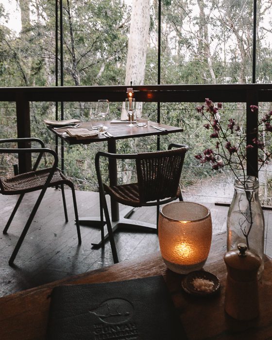 Paperbark Camp candlelit dinner
