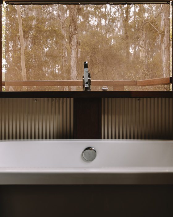 Paperbark Camp deluxe tent bath by Dancing the Earth