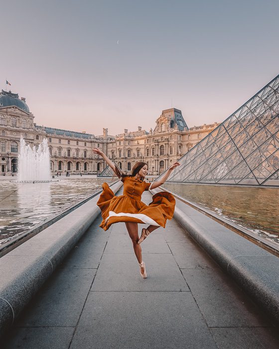 Summer in Paris fountains at Louvre Museum by Dancing the Earth