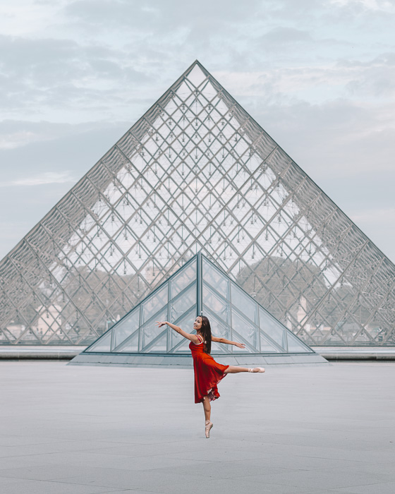 Paris Winter Louvre pyramids from behind by Dancing the Earth