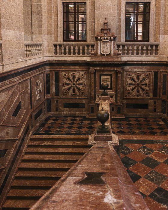 Seville weekend itinerary, Archivo de Indias staircases by Dancing the Earth