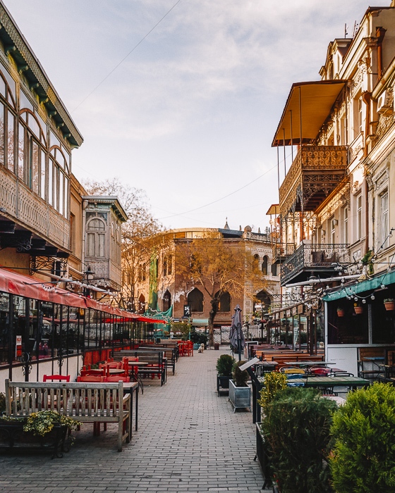 Tbilisi old town street at sunrise by Dancing the Earth