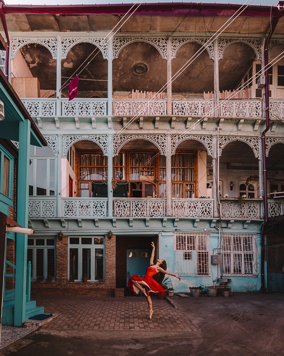 Tbilisi old town blue house by Dancing the Earth