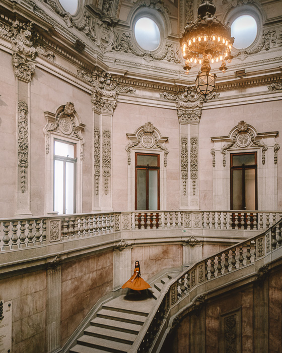 Porto weekend itinerary Staircases of Palacio da Bolsa by Dancing the Earth