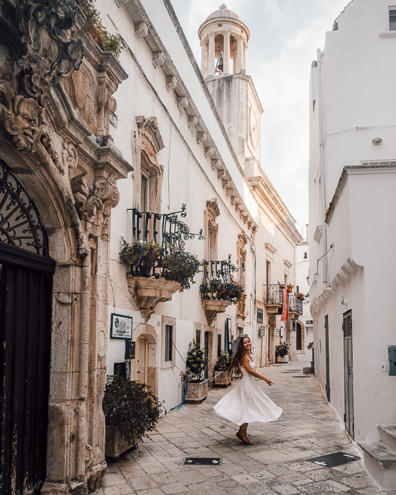 Twirling in Locorotondo, Puglia travel guide by Dancing the Earth