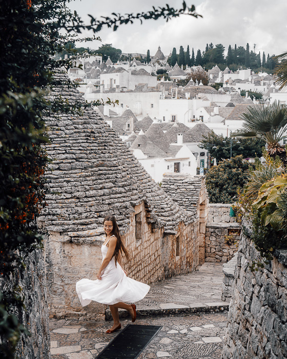 Twirling with a view on the trulli of Alberobello