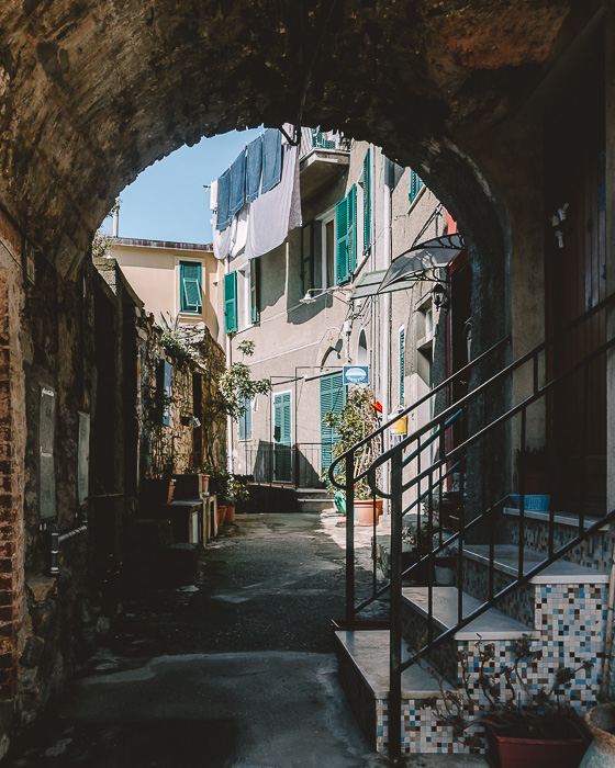 Arcades and street in Corniglia