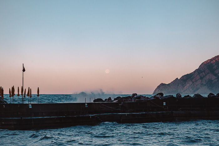 Moon and sunrise in Vernazza, Liguria and Cinque Terre travel guide by Dancing the Earth