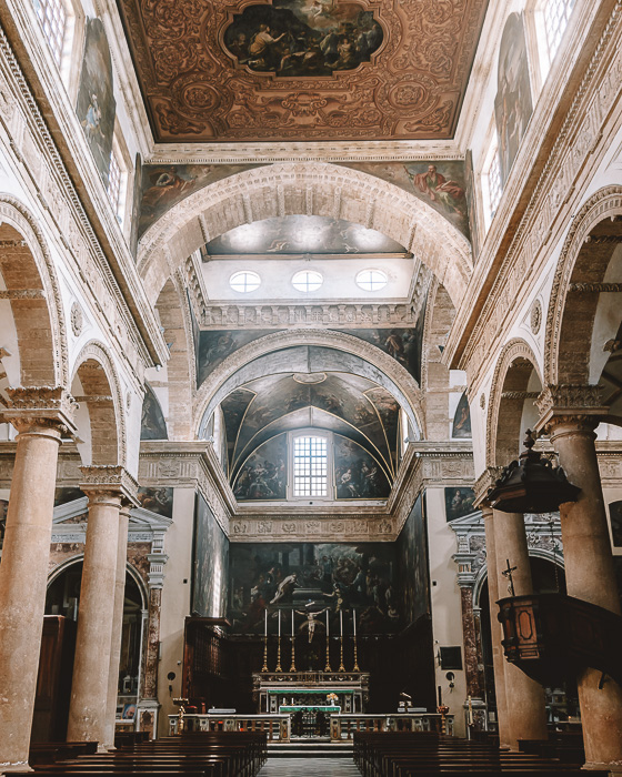 Inside the Cathedral of Gallipoli, Puglia travel guide by Dancing the Earth