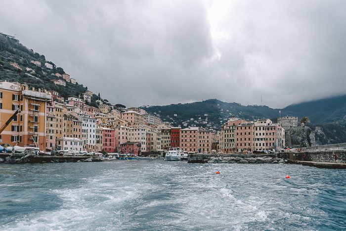 Panorama of Camogli from the sea