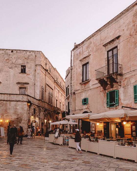 Square of Polignano a Mare by night