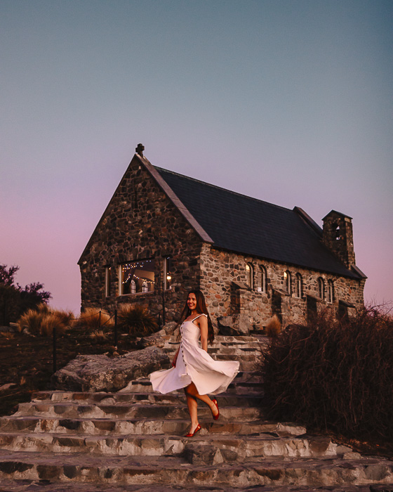 Sunset at the Church of the Good Shepherd, South Island, Dancing the Earth