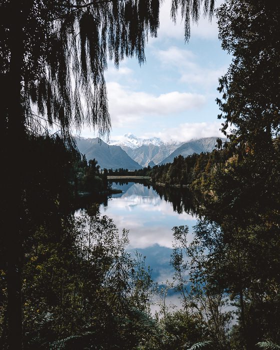 Reflection of Aoraki/Mt Cook in Lake Matheson, Dancing the Earth