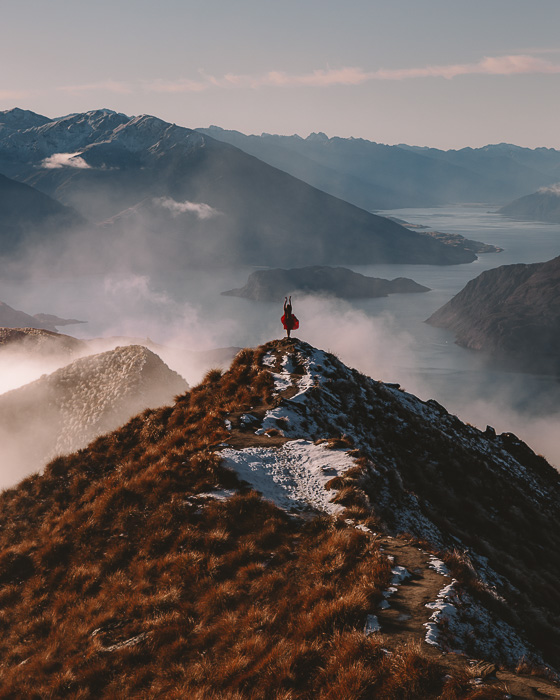 Roys Peak viewpoint and clouds, South Island, Dancing the Earth