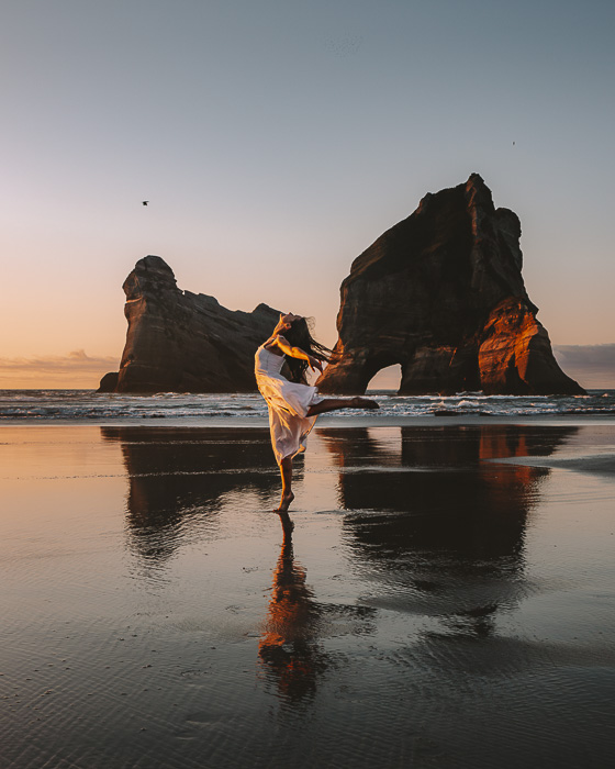 Archway Islands, South Island, Wharariki Beach, Dancing the Earth