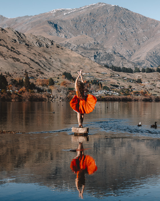 Reflection on Lake Hayes, Dancing the Earth