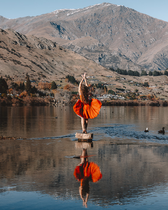 Reflection on Lake Hayes, Dancing the Earth