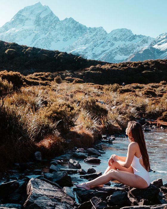Aoraki Mount Cook from glacier lake, Dancing the Earth