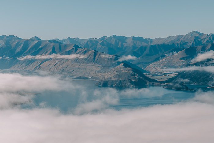 Clouds lifting on Lake Hawea, Dancing the Earth