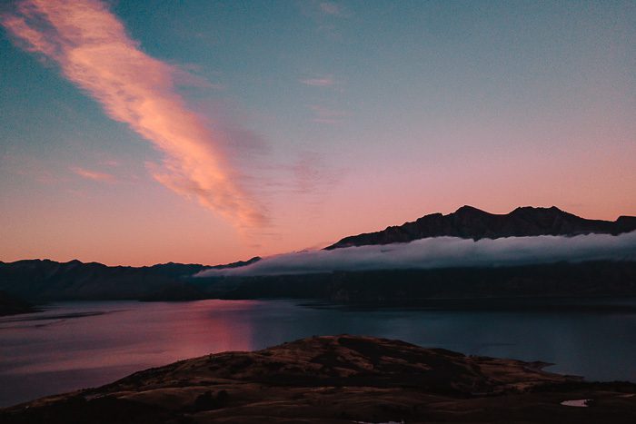 Blue hour on Lake Hawea, Dancing the Earth