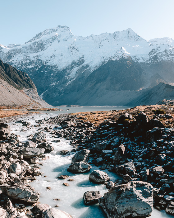 Mount Sefton from the first bridge, Dancing the Earth