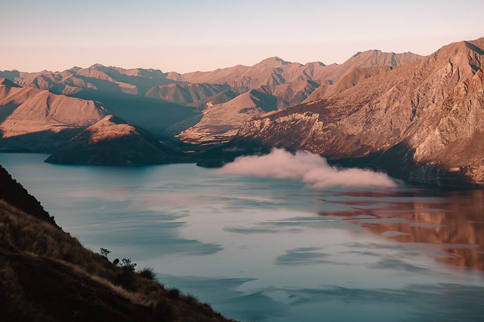 Last sun light on Lake Hawea, Dancing the Earth
