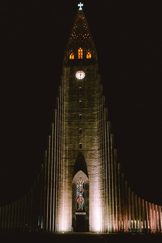 Hallgrimskirkja by night, Dancing the Earth