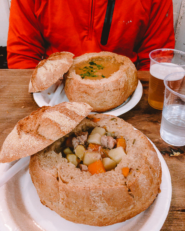 Reykjavik, Icelandic Street Food, soup in bread, Dancing the Earth