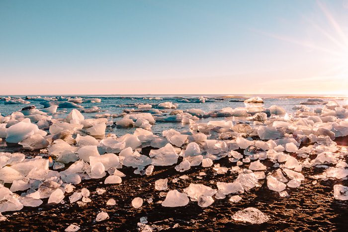 South Iceland, golden hour on Diamond Beach, Dancing the Earth