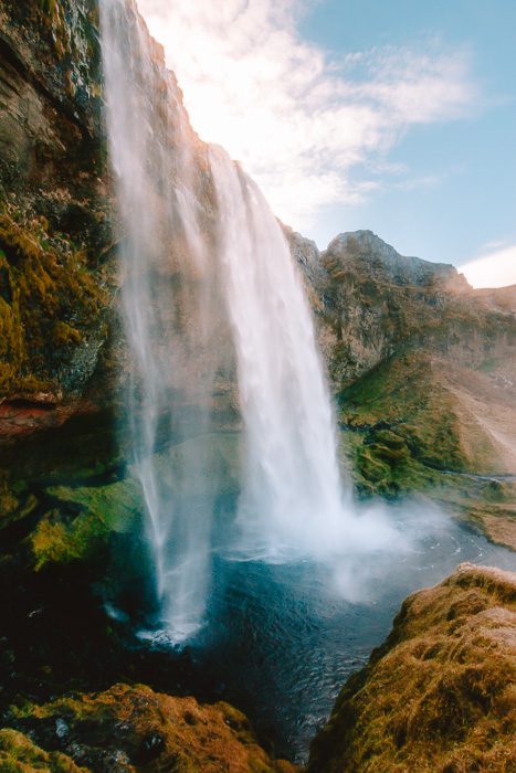 South Iceland, Seljalandsfoss from above, Dancing the Earth