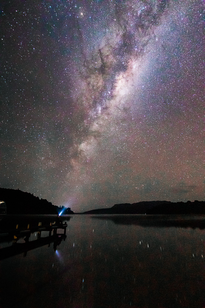 Lake Tarawera, astrophotography, Dancing the Earth